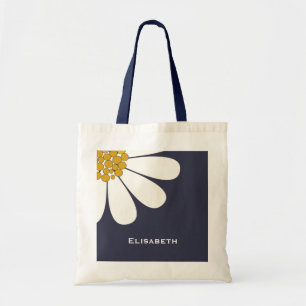 das Gänseblümchen-weiße Blumendesing Tragetasche
