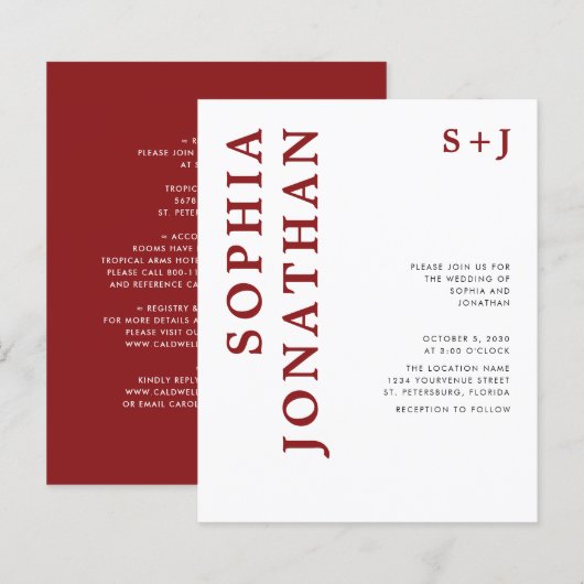 Das ganze Budget für eine Burgund-Hochzeit (Vorne/Hinten)