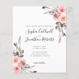Das ganze Budget für eine Rosenhochzeit in Rosa