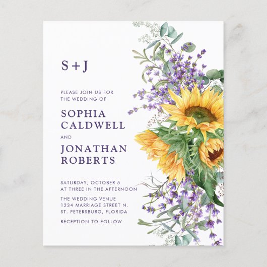 Das ganze Budget für eine Sonnenblumenfreude Flyer (Vorne)