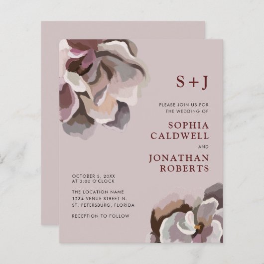 Das ganze Budget in einem Abstrakten Blumenzettel (Vorne/Hinten)