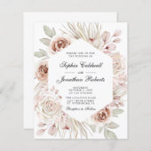 Das ganze Budget in einem Boho Pink Roses Einladun (Vorne/Hinten)