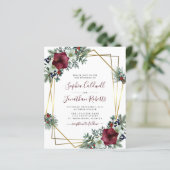 Das ganze Budget in einem Burgunder Blumenzettel (Stehend Vorderseite)