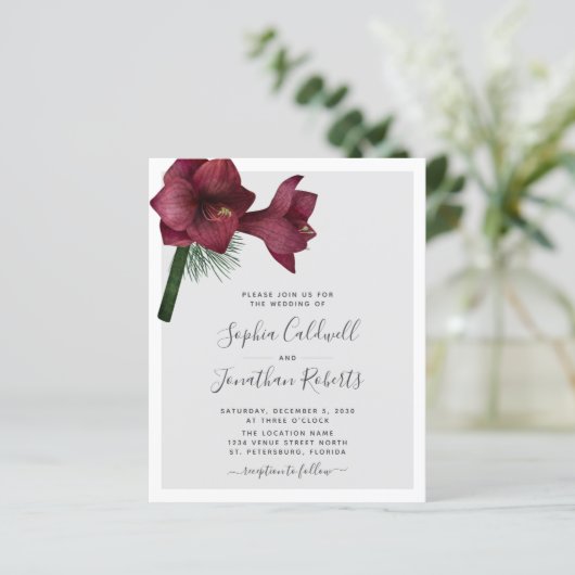 Das ganze Budget in einem Burgunder Blumenzettel (Stehend Vorderseite)