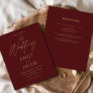 Das ganze Budget in einem Burgundy Gold Wedding Sc