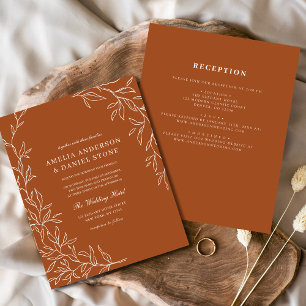 Das ganze Budget in einem Burnt Orange Hochzeit Ei Flyer