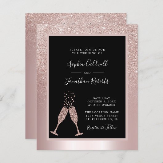 Das ganze Budget in einem Champagner Glitzer Hochz (Vorne/Hinten)