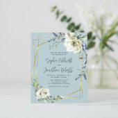 Das ganze Budget in einem Dusty Blue Floral Weddin (Stehend Vorderseite)