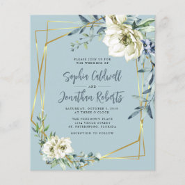 Das ganze Budget in einem Dusty Blue Floral Weddin