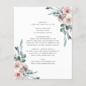 Das ganze Budget in einem Dusty Pink Roses Einladu (Rückseite)