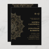 Das ganze Budget in einem Gold-Mandala-Hochzeitsem (Vorne/Hinten)