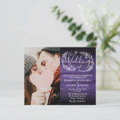 Das ganze Budget in einem Lila Foto Hochzeit einla (Stehend Vorderseite)