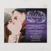 Das ganze Budget in einem Lila Foto Hochzeit einla (Vorderseite)