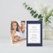 Das ganze Budget in einem Navy Blue Foto Hochzeits (Stehend Vorderseite)