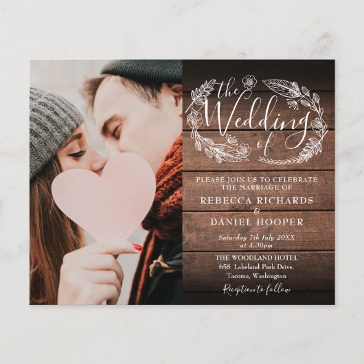 Das ganze Budget in einem rustikalen Foto für Hoch (Vorderseite)