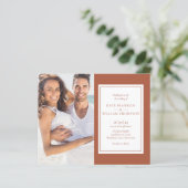 Das ganze Budget in einem Terracotta Foto Hochzeit (Stehend Vorderseite)