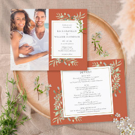 Das ganze Budget in einem Terracotta Foto Hochzeit