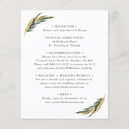 Das ganze Budget in einem tropischen Palmenhain (Rückseite)