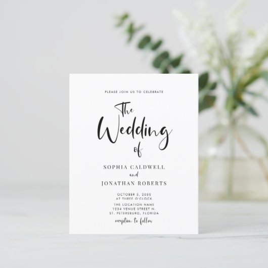 Das ganze Budget in einer einzigen kalligraphische (Stehend Vorderseite)