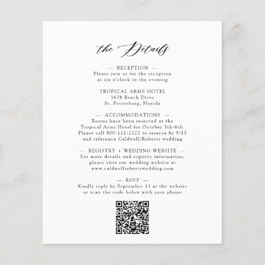 Das ganze Budget in einer eleganten kalligraphisch (Rückseite)