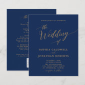 Das ganze Budget in einer Gold- und Marinehochzeit (Vorne/Hinten)