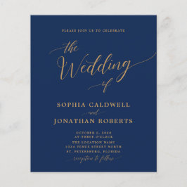 Das ganze Budget in einer Gold- und Marinehochzeit