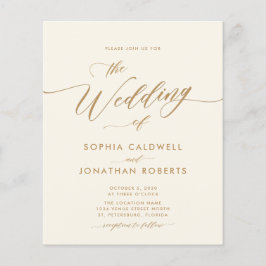 Das ganze Budget in einer Goldkalligrafie-Hochzeit