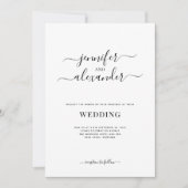 Das ganze Budget in einer kalligraphischen Hochzei Einladung (Vorderseite)