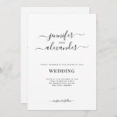 Das ganze Budget in einer kalligraphischen Hochzei Einladung (Vorne/Hinten)