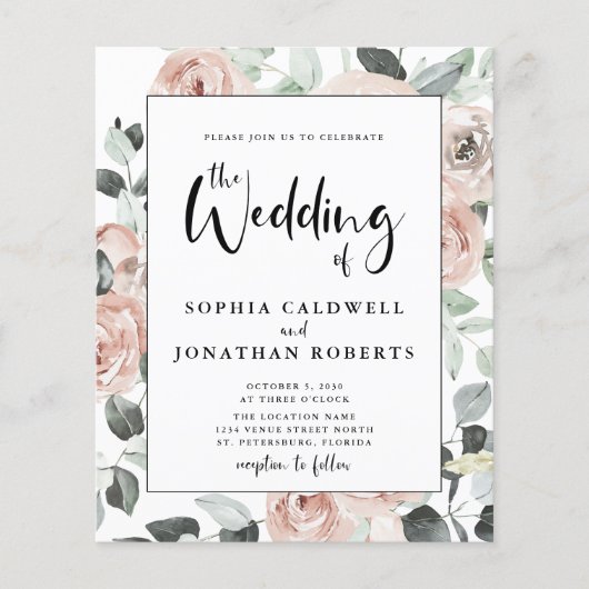 Das ganze Budget in einer kalligraphischen Rose Ho (Vorderseite)