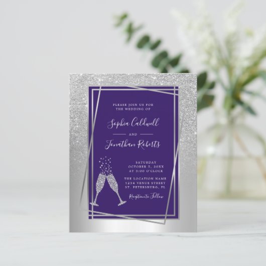 Das ganze Budget in einer Silver and Blue Wedding (Stehend Vorderseite)