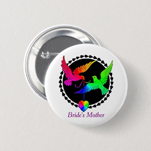Das Ganze der Mutter der Regenbogen-lesbischen Button (Vorne & Hinten)