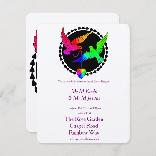 Das Ganze der Regenbogen-homosexuellen Einladung (Vorne/Hinten)