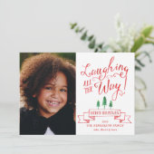 Das ganze Foto lachen Feiertagskarte (Stehend Vorderseite)