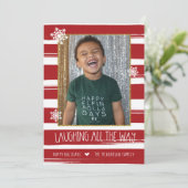 Das ganze Foto über die Weihnachtskarte lachen Einladung (Stehend Vorderseite)