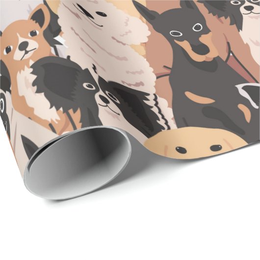 Das ganze Hunde-Wrapping-Papier Geschenkpapier (Rolleneckpunkt)