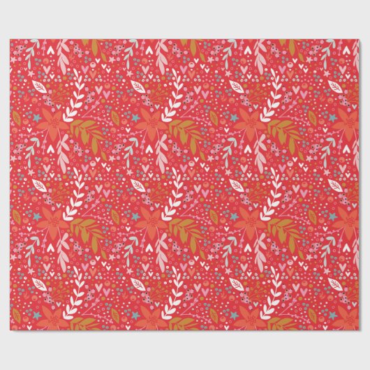 Das ganze Jahr über ein festes Botanisches Geschen Geschenkpapier (Flach)