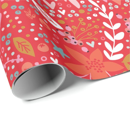 Das ganze Jahr über ein festes Botanisches Geschen Geschenkpapier (Rolleneckpunkt)