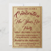 Das ganze neue Jahr des Glitzer Einladung (Vorderseite)