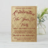 Das ganze neue Jahr des Glitzer Einladung (Stehend Vorderseite)