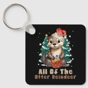 Das ganze Otter Reindeer Funny Christmas Animal F Schlüsselanhänger
