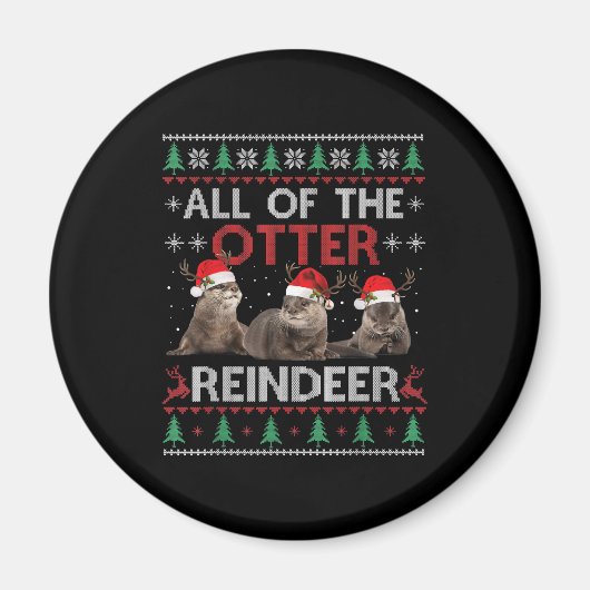Das ganze Otter Rentier Weihnachtskraut Magnet (Vorne)