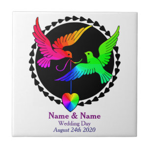 Das ganze Rainbow Gay Wedding Gift Tile Fliese
