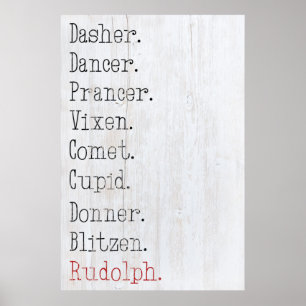 Das ganze Rentier des Weihnachtsmannes Poster