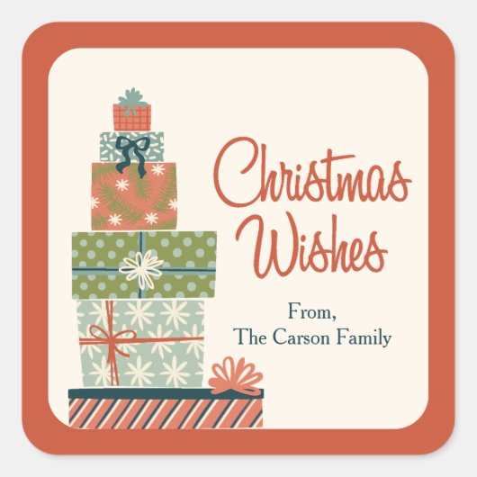 Das ganze Weihnachtsgeschenk Quadratischer Aufkleber (Vorderseite)