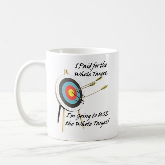Das ganze Ziel - Bogenschießen Kaffeetasse (Links)