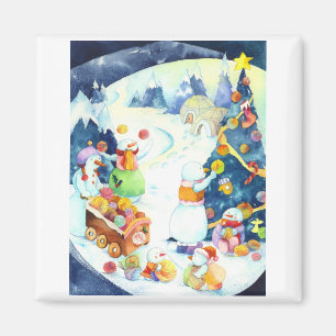 Das Garn-Ball-Weihnachtsbaum-Magnet der Magnet