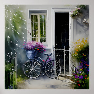 Das Gartenfahrrad Poster