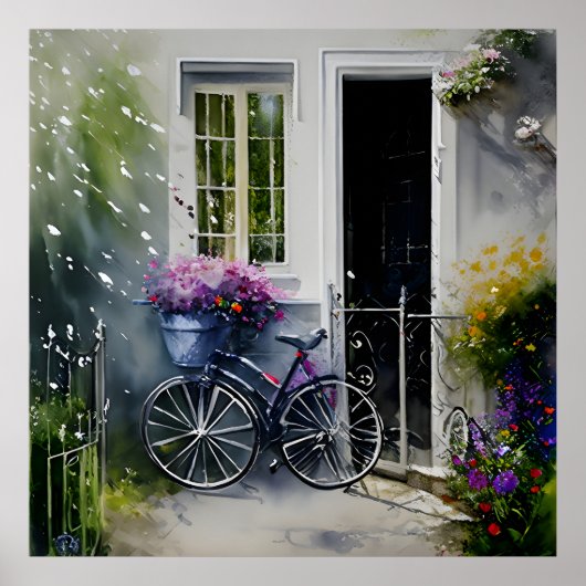 Das Gartenfahrrad Poster (Vorne)