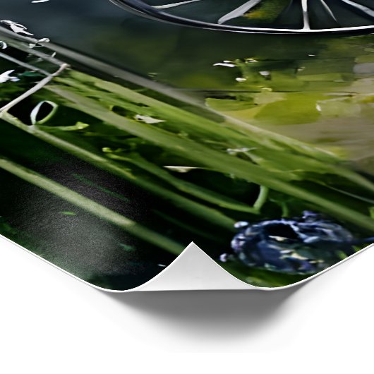 Das Gartenfahrrad Poster (Ecke)